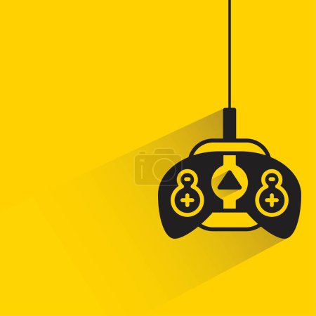 Illustration for Game joystick with shadow on yellow background - Royalty Free Image