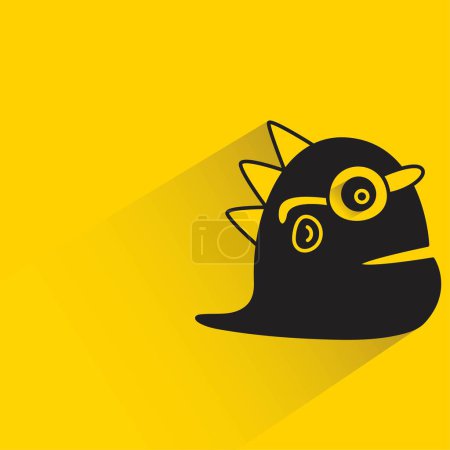 Illustration for Monster with shadow on yellow background - Royalty Free Image