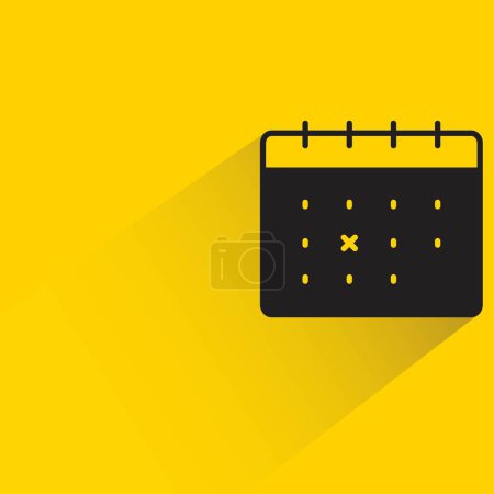 Illustration for Appointment calendar with shadow on yellow background - Royalty Free Image