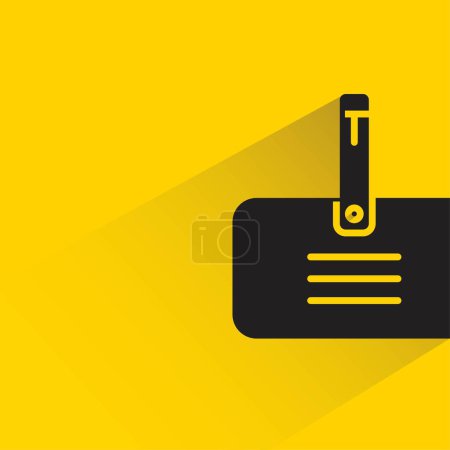 Illustration for Id card with shadow on yellow background - Royalty Free Image