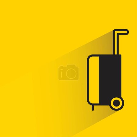 Téléchargez les illustrations : Bagages avec ombre sur fond jaune - en licence libre de droit