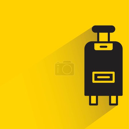 Téléchargez les photos : Bagages avec ombre sur fond jaune - en image libre de droit