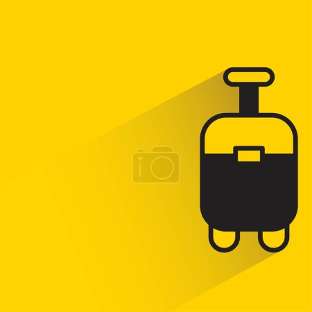 Illustration for Luggage with shadow on yellow background - Royalty Free Image