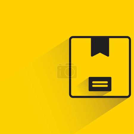 Illustration for Carton box with shadow on yellow background - Royalty Free Image