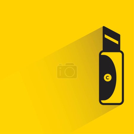 Illustration for Penknife with shadow on yellow background - Royalty Free Image