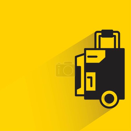 Illustration for Luggage with shadow on yellow background - Royalty Free Image