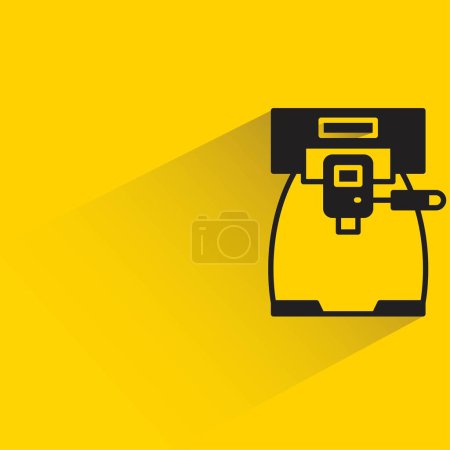 Illustration for Coffee maker with shadow on yellow background - Royalty Free Image