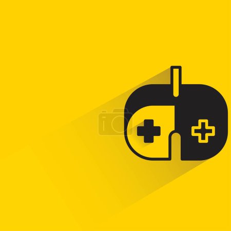 Illustration for Joystick with shadow on yellow background - Royalty Free Image