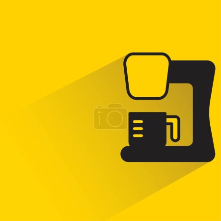 Illustration for Coffee maker with shadow on yellow background - Royalty Free Image