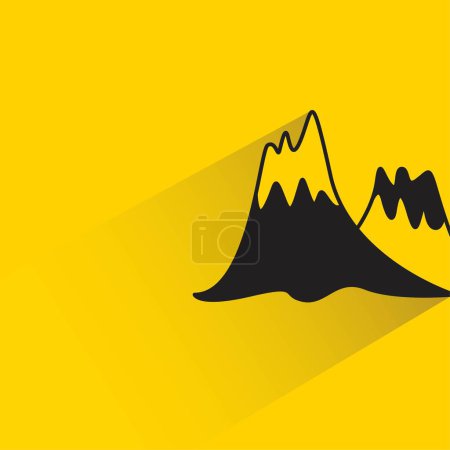 Téléchargez les illustrations : Montagne avec ombre sur fond jaune - en licence libre de droit