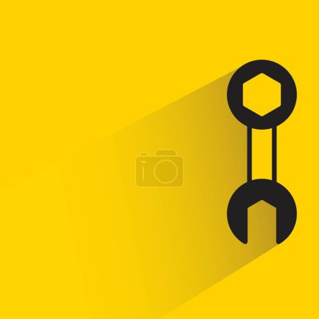 Illustration for Wrench with shadow on yellow background - Royalty Free Image
