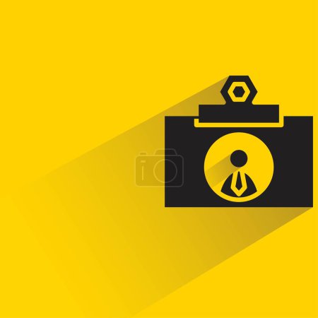 Téléchargez les illustrations : Carte d'identité avec ombre sur fond jaune - en licence libre de droit