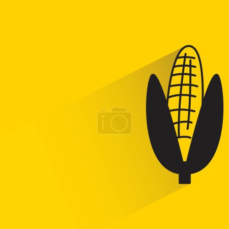 Illustration for Corn with shadow on yellow background - Royalty Free Image