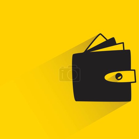 Illustration for Money wallet with shadow on yellow background - Royalty Free Image