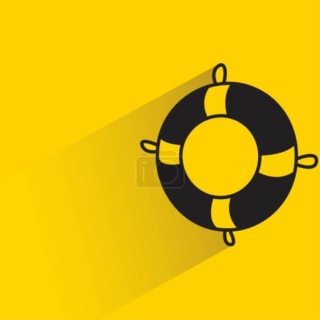 Illustration for Lifebuoy with shadow on yellow background - Royalty Free Image