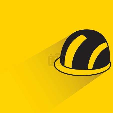 Illustration for Safety helmet with shadow on yellow background - Royalty Free Image