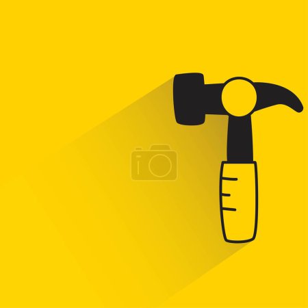 Illustration for Claw hammer with shadow on yellow background - Royalty Free Image