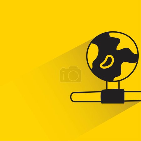Téléchargez les illustrations : Globe with shadow on yellow background - en licence libre de droit