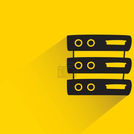 Illustration for Server with shadow on yellow background - Royalty Free Image