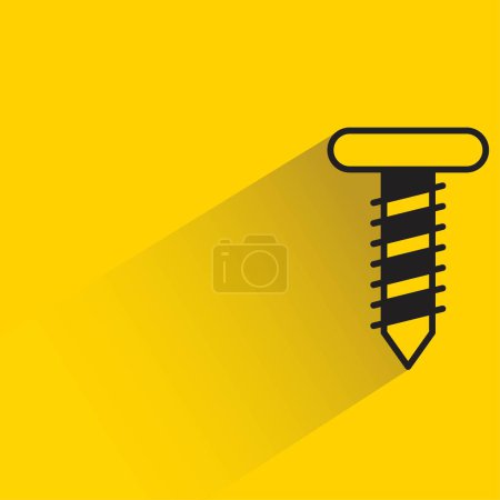 tack and nail with shadow on yellow background