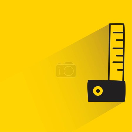 Illustration for Square ruler icon with shadow on yellow background - Royalty Free Image