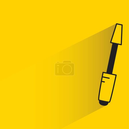 Illustration for Screwdriver icon with shadow on yellow background - Royalty Free Image