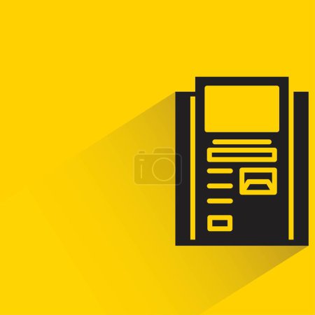 Illustration for Atm icon with shadow on yellow background - Royalty Free Image