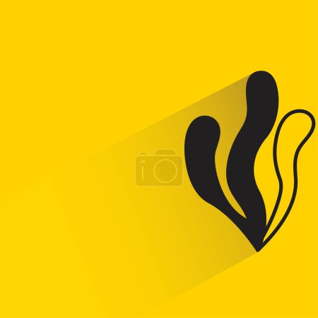 Illustration for Seaweed with shadow on yellow background - Royalty Free Image