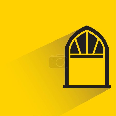 icono de ventana con sombra sobre fondo amarillo