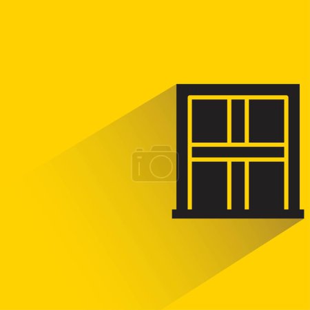 Fenster-Symbol mit Schatten auf gelbem Hintergrund