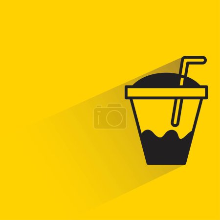 cup icon with shadow on yellow background