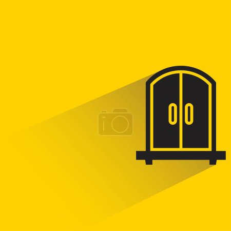 window icon with shadow on yellow background