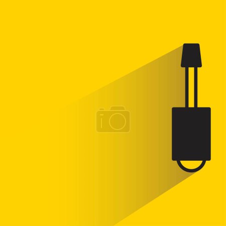 Ilustración de Icono de la herramienta del destornillador con sombra sobre fondo amarillo - Imagen libre de derechos