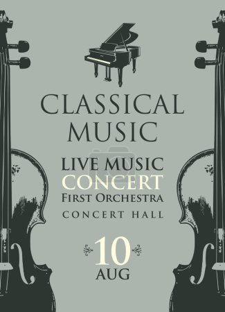 Plakat für ein Konzert klassischer Musik im Vintage-Stil