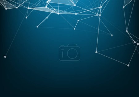 Abstract Polygonal White Background with Low Poly Connecting Dots and Lines - Connection Structure - Futuristic HUD Background Poster 621031292