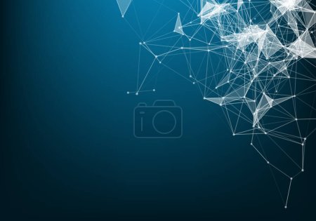 Illustration for Abstract vector particles and lines. Plexus effect. Futuristic illustration. Polygonal Cyber Structure. Data Connection Concept. - Royalty Free Image
