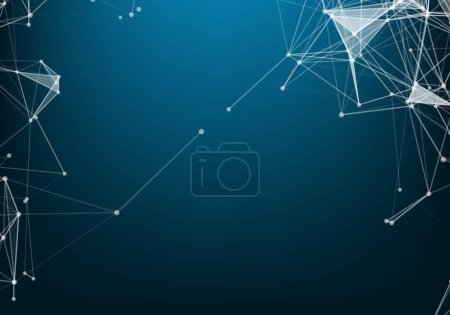 Vector connecting dots and lines. Global network connection. Geometric connected abstract background Poster 621033684