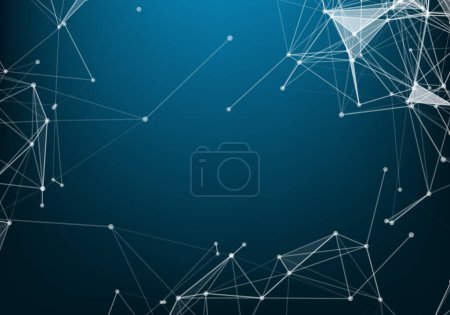 Vector connecting dots and lines. Global network connection. Geometric connected abstract background Poster 621033692
