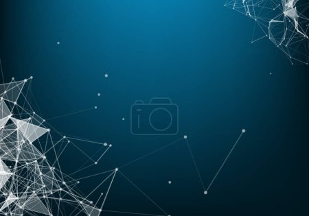 Illustration for Abstract vector particles and lines. Plexus effect. Futuristic illustration. Polygonal Cyber Structure. Data Connection Concept. - Royalty Free Image