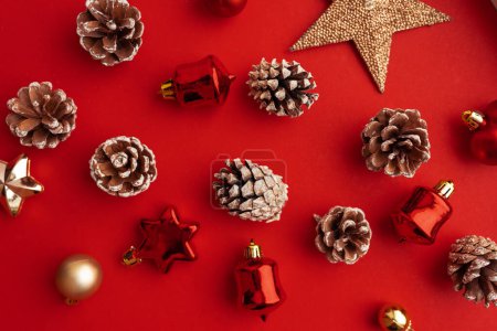 Téléchargez les photos : Vue rapprochée de la décoration de Noël, fond d'ambiance de Noël - en image libre de droit