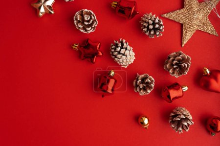 Téléchargez les photos : Vue rapprochée de la décoration de Noël, fond d'ambiance de Noël - en image libre de droit
