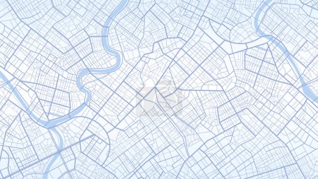 Photo for City map navigation. City streets route distance data. Huge city top view. View from above the map buildings. Detailed view of city. Tracking car location. Abstract background. Flat style, Vector, illustration isolated. - Royalty Free Image