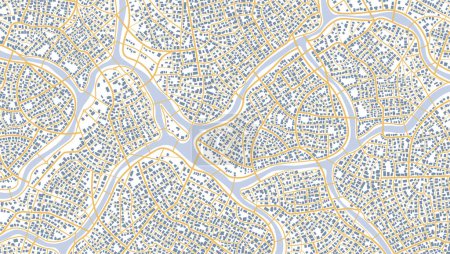 Photo for City top view. View from above the map buildings. Gps map. Detailed view of city from above. Decorative graphic tourist map. Quarter residential buildings. Vector, illustration. Abstract transportation background. - Royalty Free Image