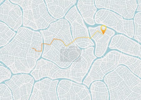 Illustration for Abstract Transportation Background. Ideal for transportation-related designs, websites, and promotional materials. Vector illustration. Get a top view of the city, showcasing the GPS navigation. and a comprehensive view of the urban landscape. - Royalty Free Image