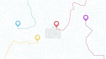 Reiseziele. GPS-Tracking-Karte. Track Navigation Pin auf Straßenkarten, navigieren Mapping Location Pin suchen