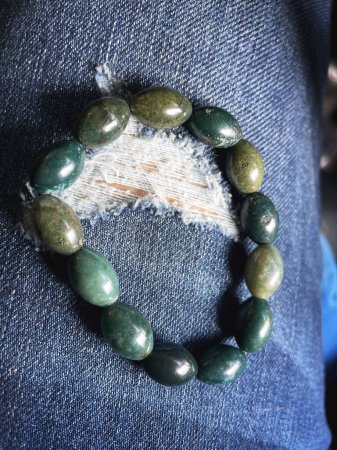 Photo for Green jade bracelet stone jewelery - Royalty Free Image