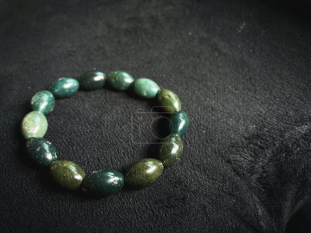 Photo for Green jade bracelet stone jewelery - Royalty Free Image