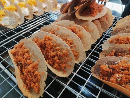 Close up of Thai crispy pancake