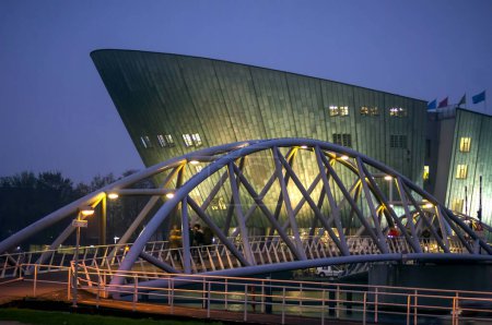 The NEMO Science Museum in Amsterdam at night