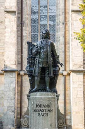 Photo for Bronze statue of composer Johann Sebastian Bach in Leipzig, Germany - Royalty Free Image